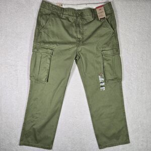 Levis Mens 36x29 Green Ace Cargo Military Utility Cotton Pants